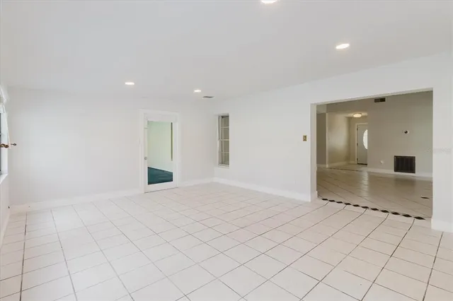 a building outdoor space with seating