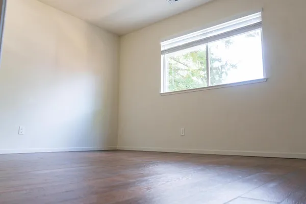 an empty room with a window