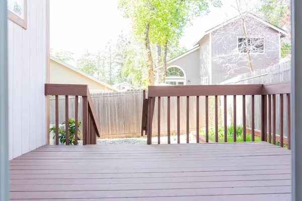 a view of a room with a window