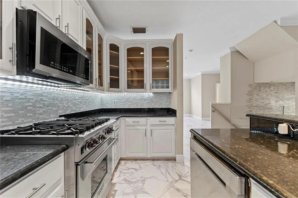 1437 Harbour Walk Road Tampa, FL 33602 - Photo 10 of 32 a kitchen with granite countertop a stove and a sink