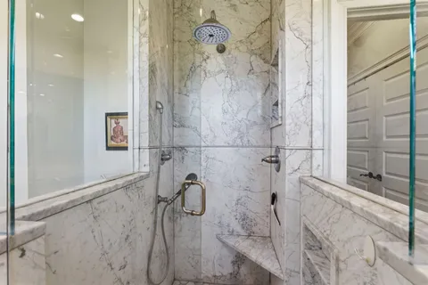 a bathroom with a shower