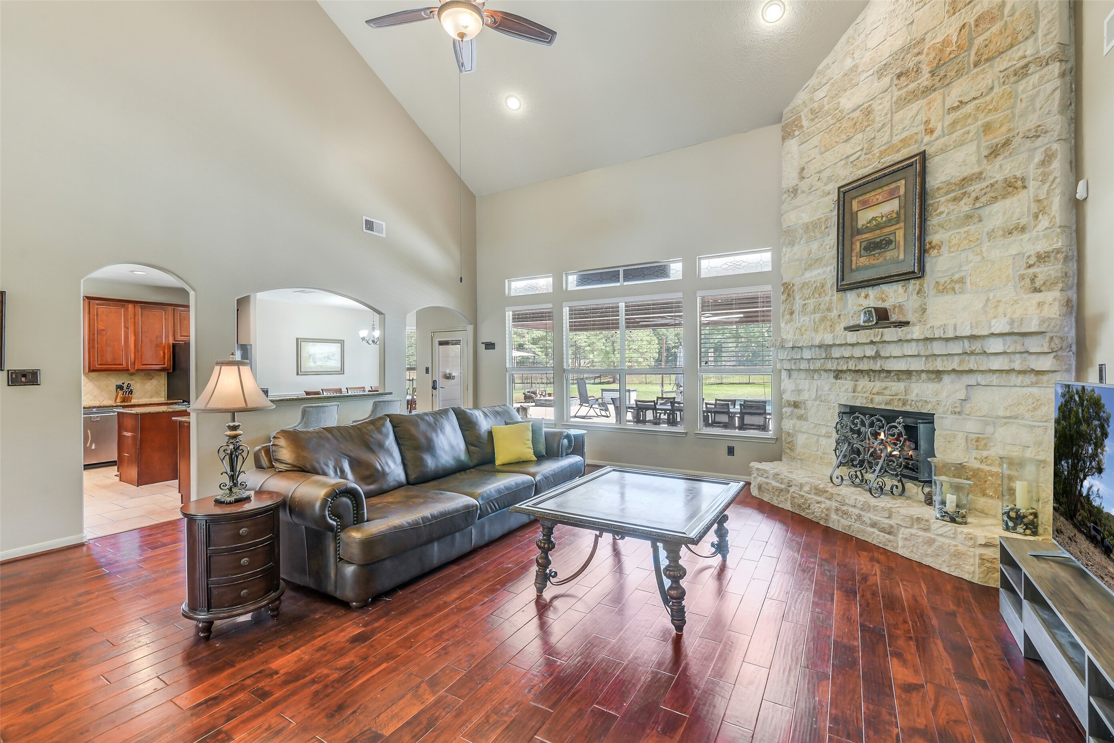 32711 Tall Oaks Way Magnolia, TX 77354 - Photo 8 of 50 a living room with furniture and a fireplace