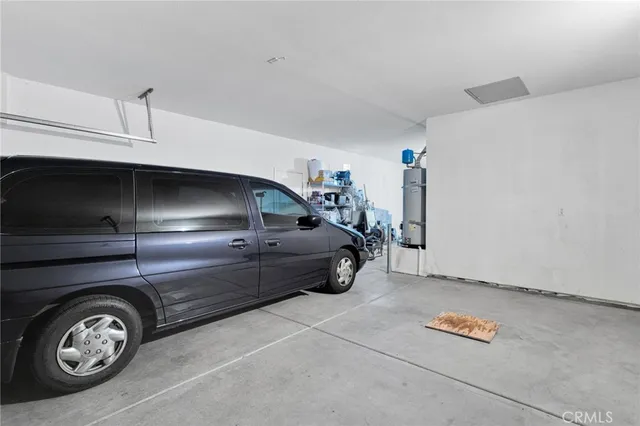 a car parked in a garage