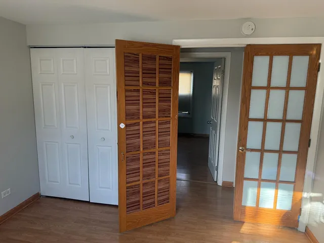 a view of wooden door