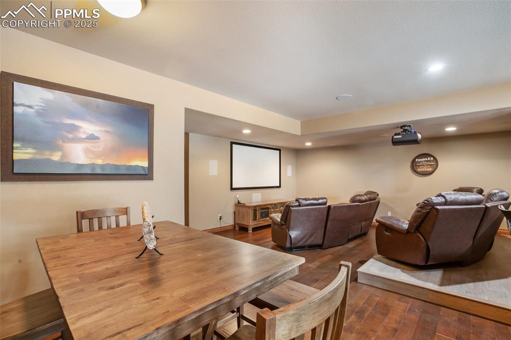 5070 Vessey Road Colorado Springs, CO 80908 - Photo 29 of 49 Dining space with recessed lighting and dark wood finished floors