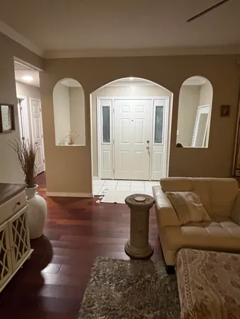 a living room with furniture