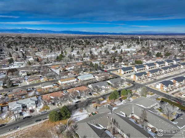an aerial view of a city