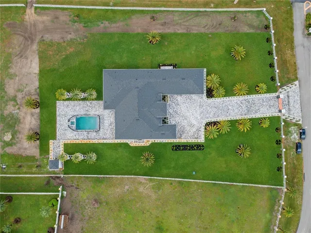 an aerial view of a house