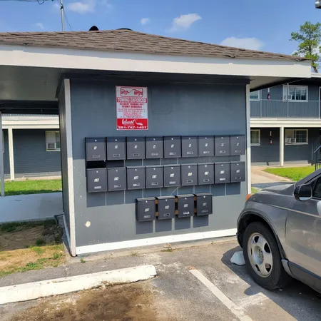 a car parked in front of a building