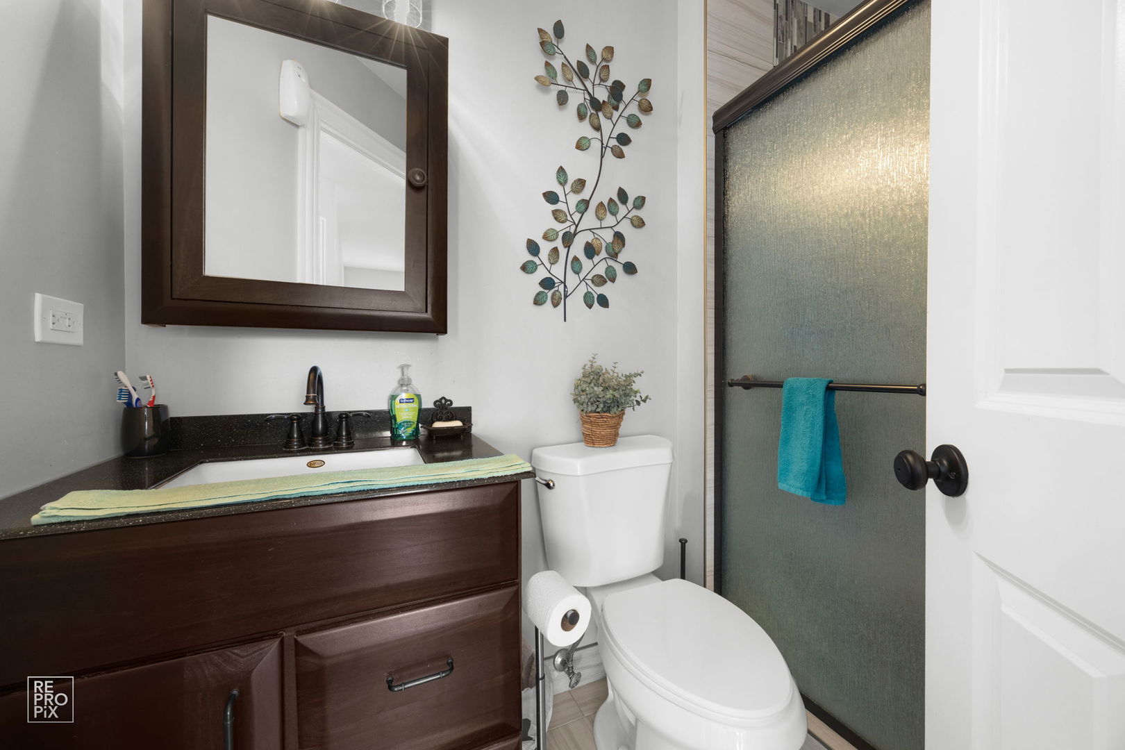 7504 Claridge Drive, Unit E Bridgeview, IL 60455 - Photo 15 of 25 a bathroom with a sink toilet and mirror