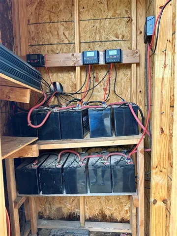 a view of barbeque area with seating