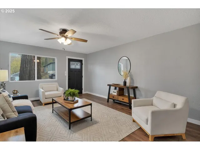 a living room with furniture