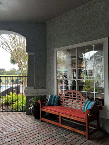 a sitting area with view of outdoor space