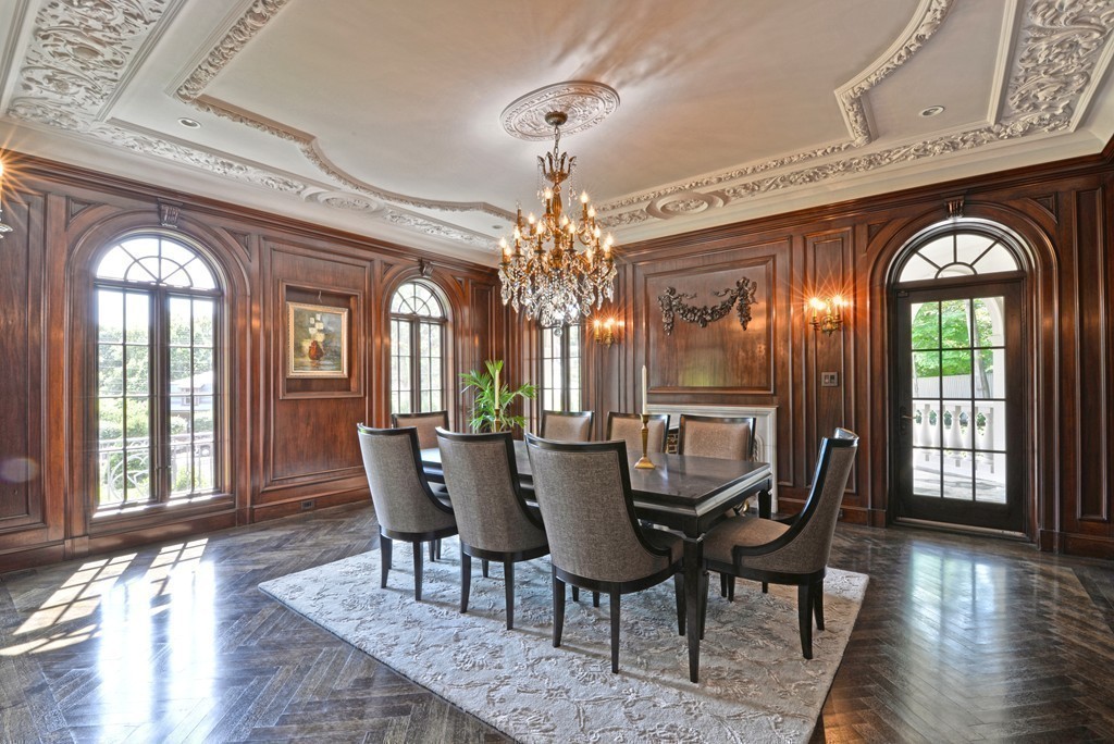201 Hyslop Road Brookline, MA 02445 - Photo 11 of 30 a view of a dining room with furniture window and wooden floor