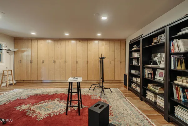 a view of a workspace with furniture