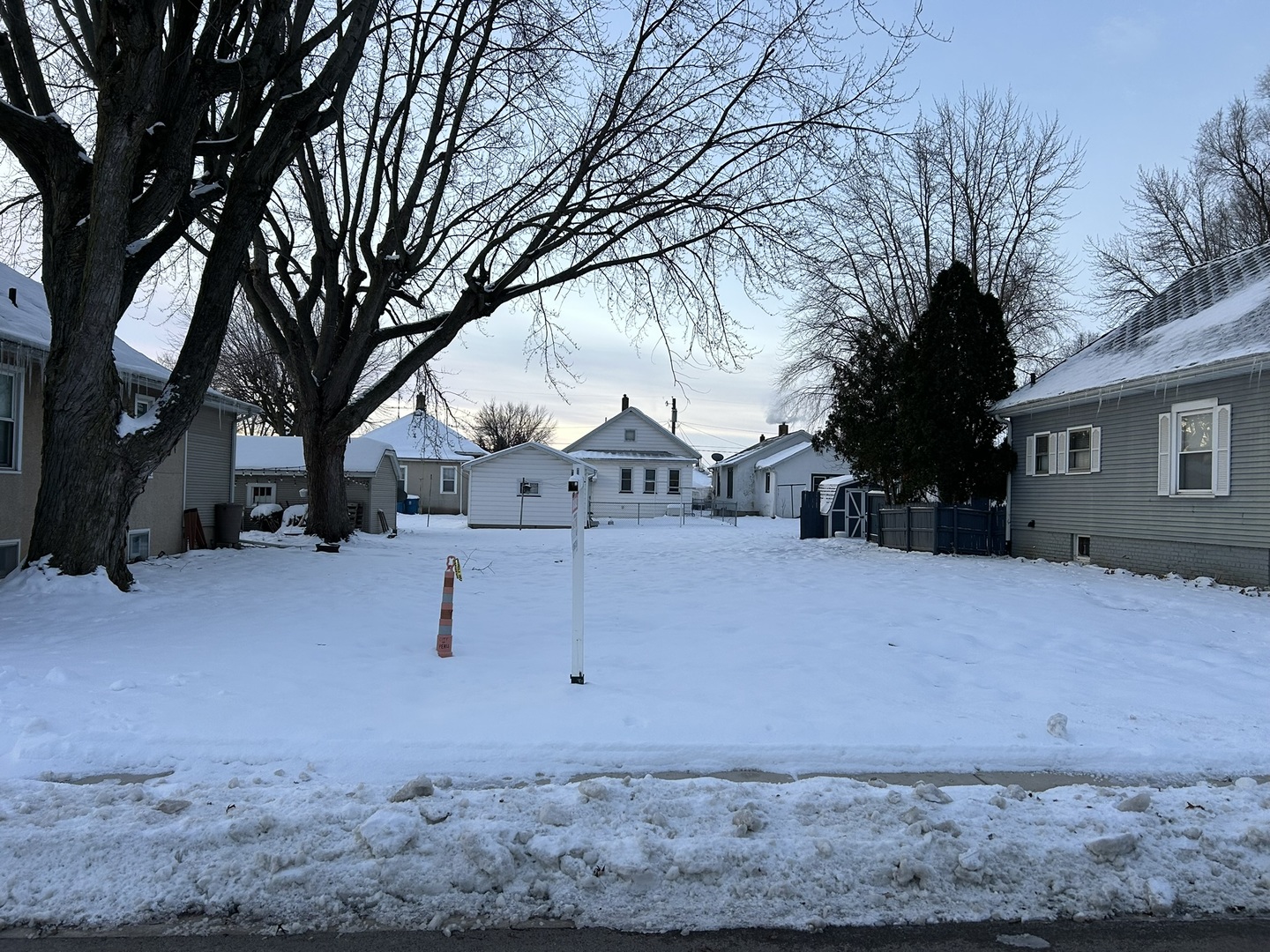 a view of road with large trees