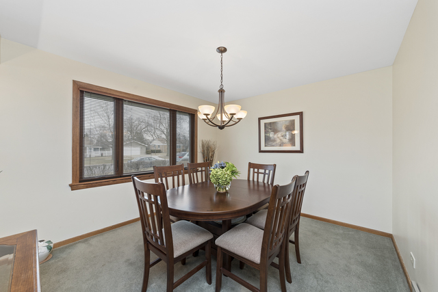 10700 Austin Avenue Chicago Ridge, IL 60415 - Photo 4 of 19 a dining room with furniture a potted plant and a chandelier