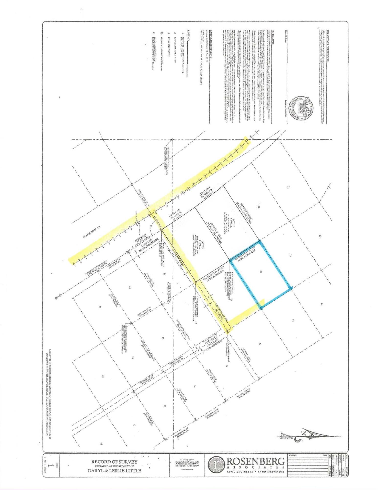 Freedom Way, Unit 26 Kanab, UT 84741 - Photo 8 of 8 Survey Plat w/ Hwy location