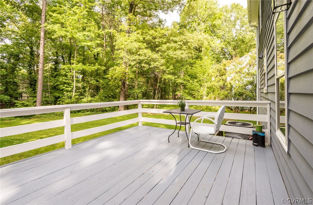 14008 Walnut Creek Road Midlothian, VA 23112 - Photo 30 of 34 a view of a balcony with wooden floor and outdoor space