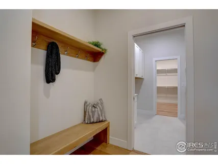 a view of hallway with storage