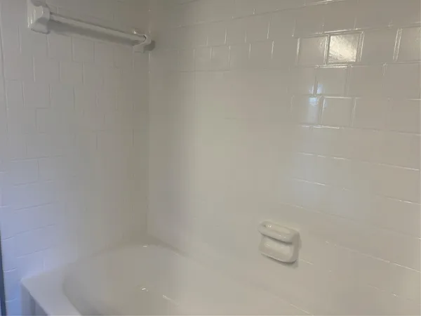 a close up of a bathtub