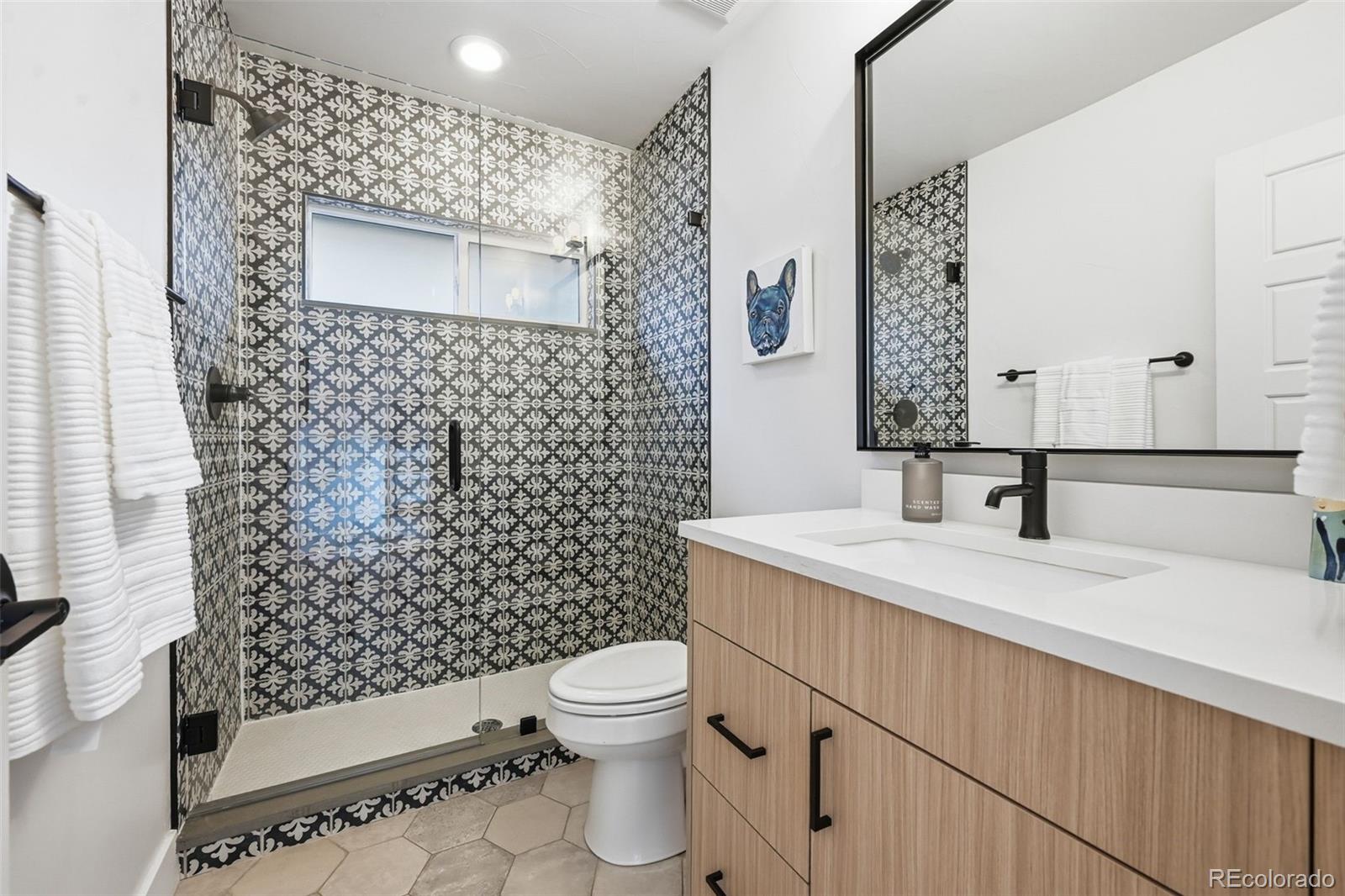 2757 South Steele Street Denver, CO 80210 - Photo 8 of 50 a bathroom with a sink a toilet and shower