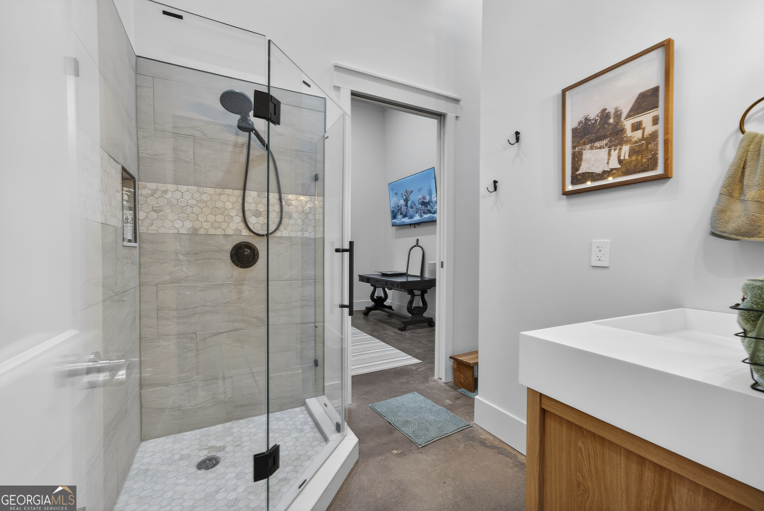 1570 Eley Road White Plains, GA 30678 - Photo 20 of 43 a bathroom with a shower and a sink