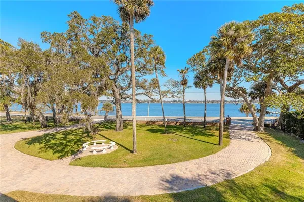 a view of a building with a street