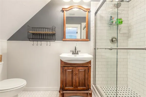 an aerial view of residential house with outdoor space