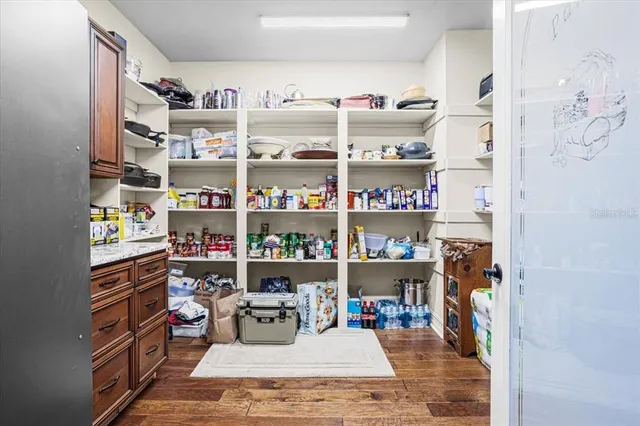 an aerial view of a house with a yard and lake view