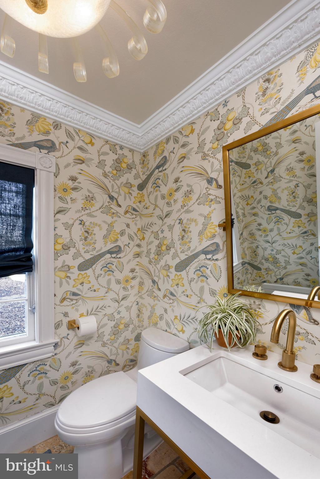 5299 Keyser Road Hume, VA 22639 - Photo 22 of 64 Powder Room w/Schumacher paper & Murano chandelier