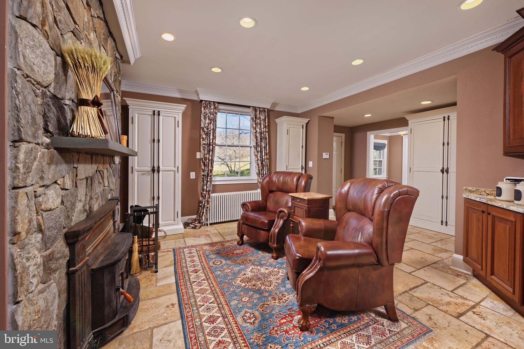5299 Keyser Road Hume, VA 22639 - Photo 10 of 64 Sitting Room off the kitchen has a stone fireplace