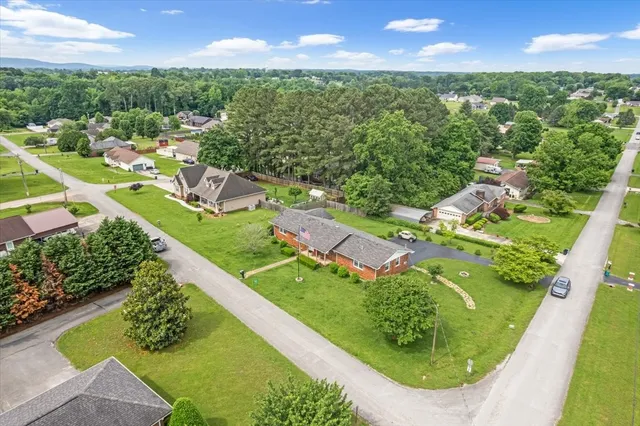 an aerial view of a house