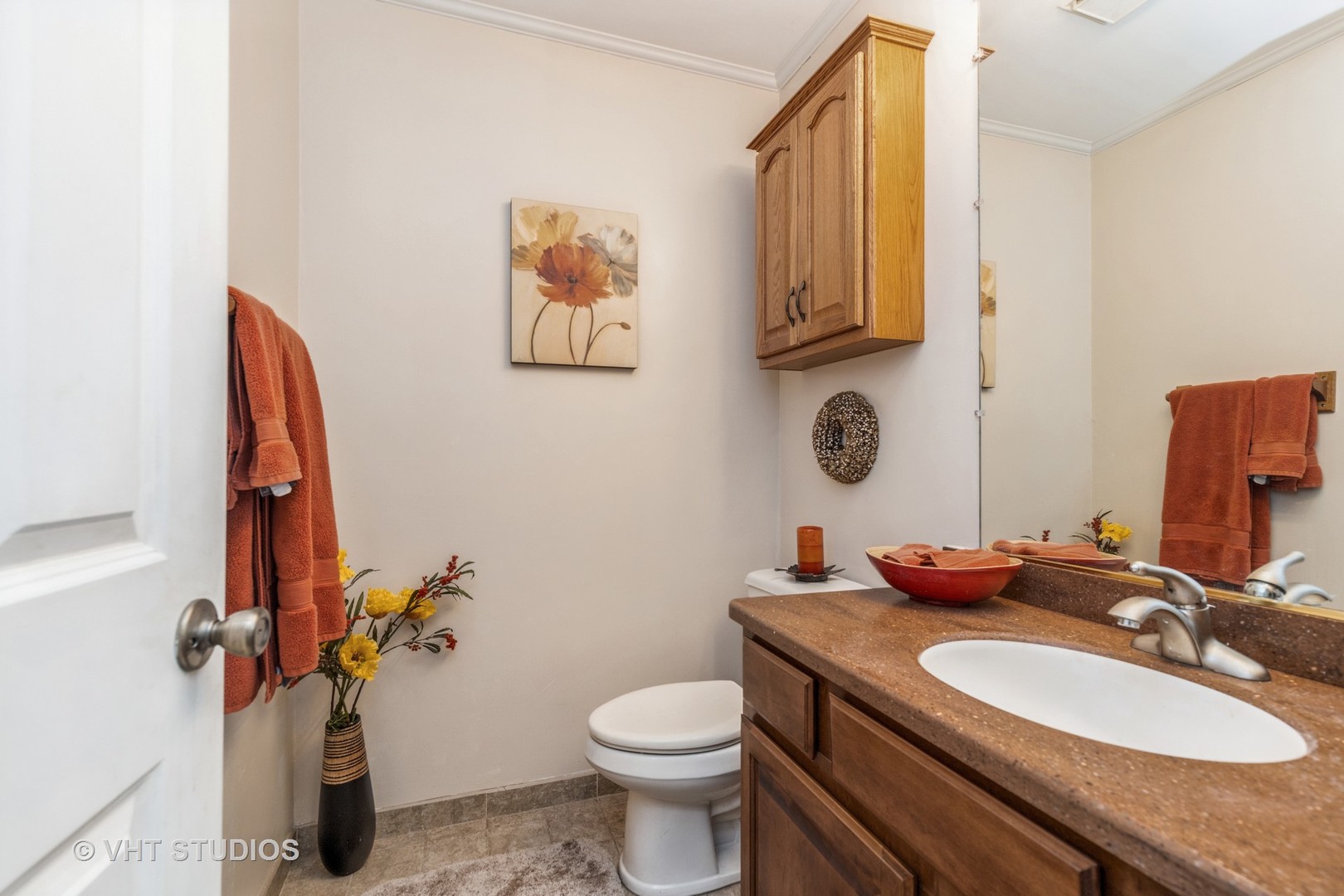 873 Barlina Road Crystal Lake, IL 60014 - Photo 13 of 24 a bathroom with a granite countertop toilet sink and mirror