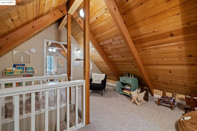 a view of balcony with furniture