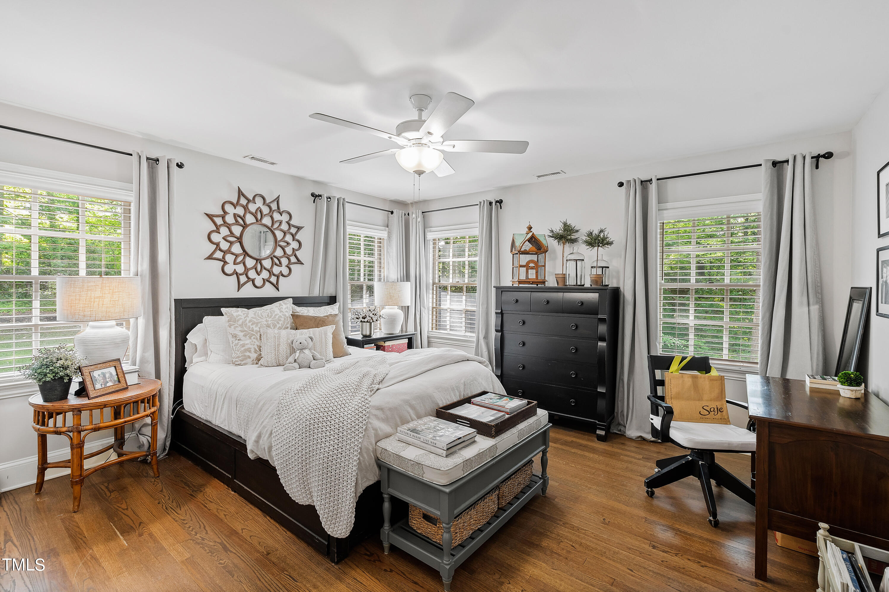 612 Marlowe Road Raleigh, NC 27609 - Photo 23 of 60 a bedroom with a bed window and a desk