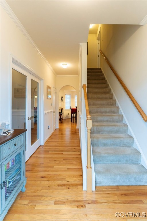 3206 Rimswell Court Midlothian, VA 23112 - Photo 15 of 38 Staircase with crown molding, wood-type flooring,