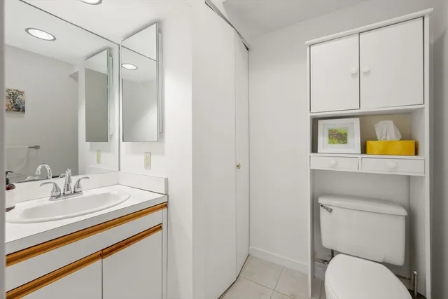 a bathroom with a sink toilet and vanity