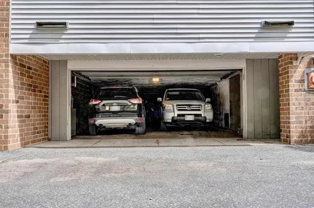 a car parked in front of a building