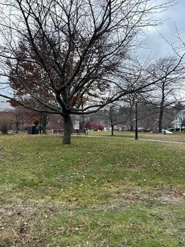 a large building with a street