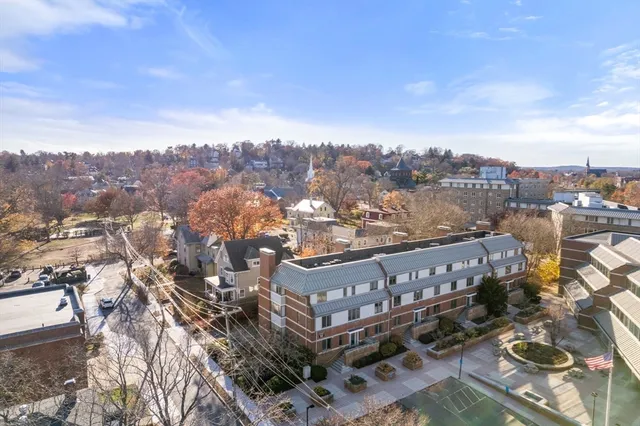 a view of a city with tall buildings