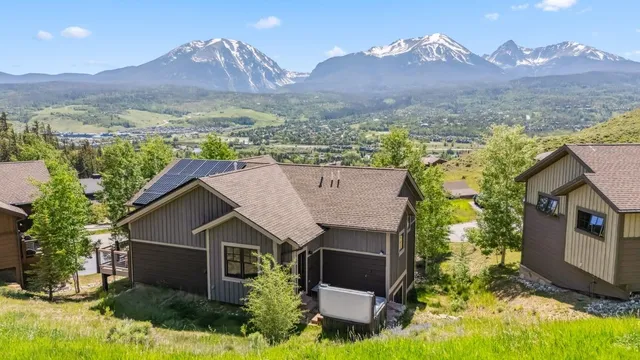 an aerial view of a house