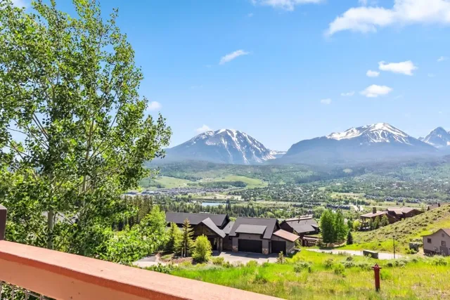 a view of an outdoor space with mountain view