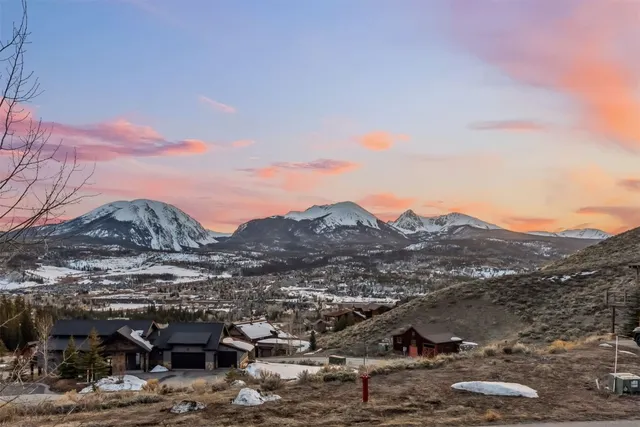 a view of city and mountain