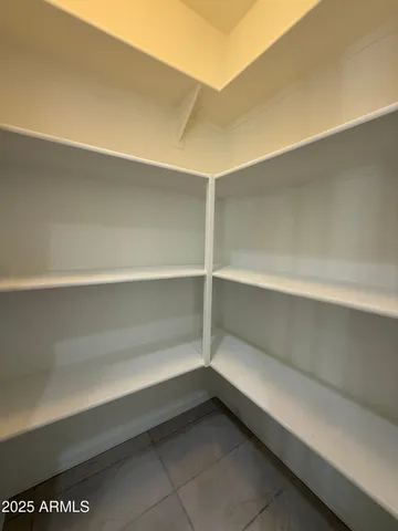a storage room with empty racks