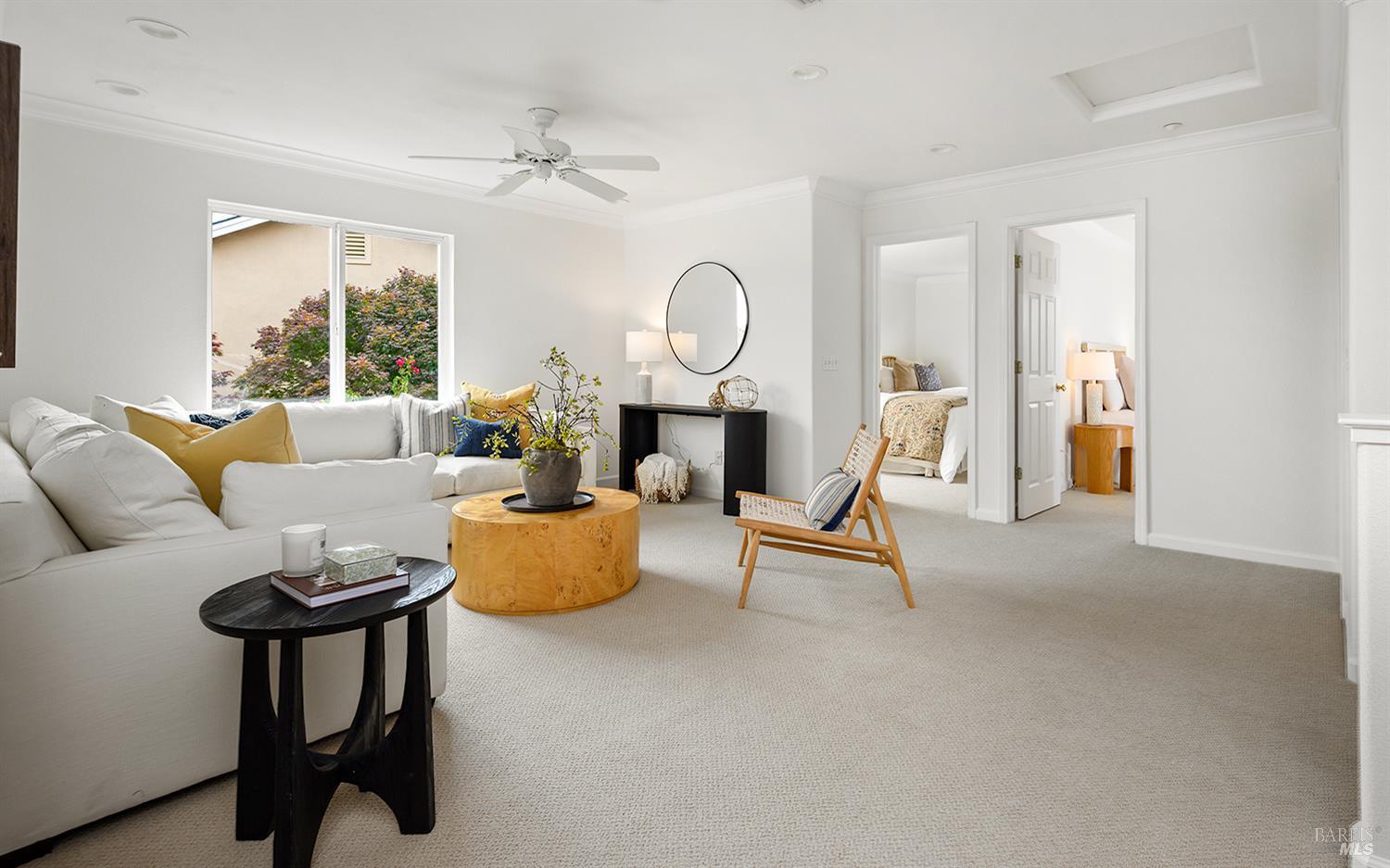 38 Maybeck Street Novato, CA 94949 - Photo 25 of 47 a living room with furniture a table and a large window