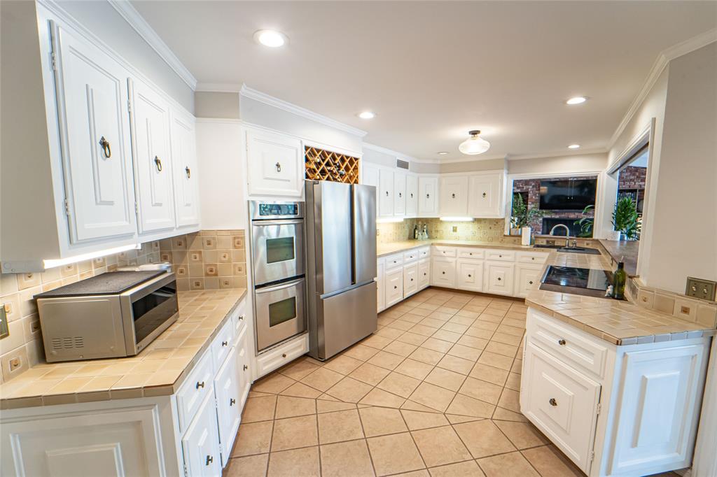 4 Sendero Road Breckenridge, TX 76424 - Photo 13 of 38 Well appointed kitchen with ample counter space and cabinetry-double ovens, new dishwasher, 6 burner induction cook-top and wine storage!