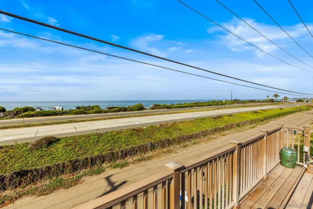a view of ocean from a balcony
