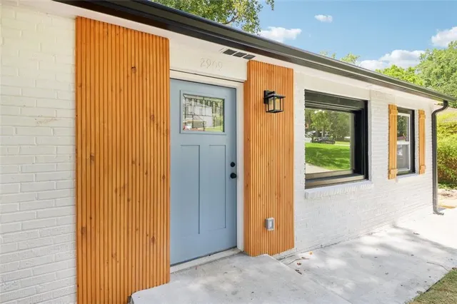 a view of a entryway door with an outdoor space