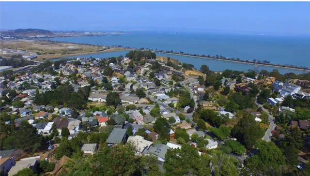 a view of city and ocean